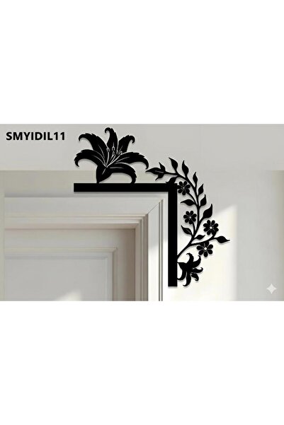 Simidil Design SMYİDİL DESİGN 30x30 cm Dekoratif Kapı Köşe Süsü - Siyah Boyan...