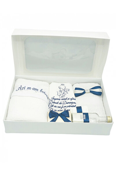 Eventissimi Trusou botez brodat by Eventissimi, Alb si Bleumarin, 7 piese