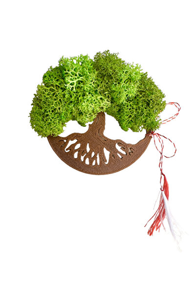 Eventissimi Magnet de frigider pomul vietii cu licheni (Verde deschis / Bronz)