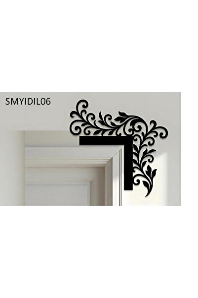 Simidil Design SMYİDİL DESİGN 30x30 cm Dekoratif Kapı Köşe Süsü - Siyah Boyan...