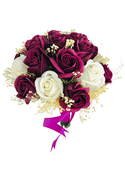 Eventissimi Buchet mediu personalizabil cu trandafiri si floarea miresei (Vio...