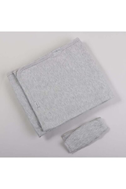 Generic بيبي شاين مهاد مواليد سادة قطن مع رباط - 95x85 سم - فضي