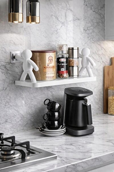 Redmina 2 ADET Banyo Mutfak Kitaplık Pratik Çok Amaçlı Yapışkan Raf 14X34cm