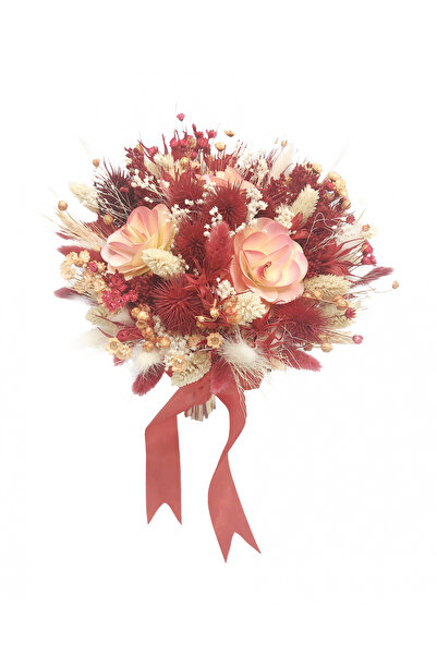 Eventissimi Flower Bouquet - Dried Plants, Multicolor, Red / Yellow