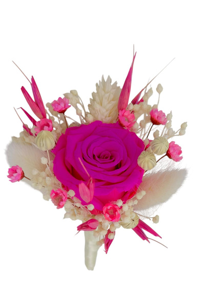 Eventissimi Floare de piept , Cocarda, Mini roza criogenata si Plante natural...