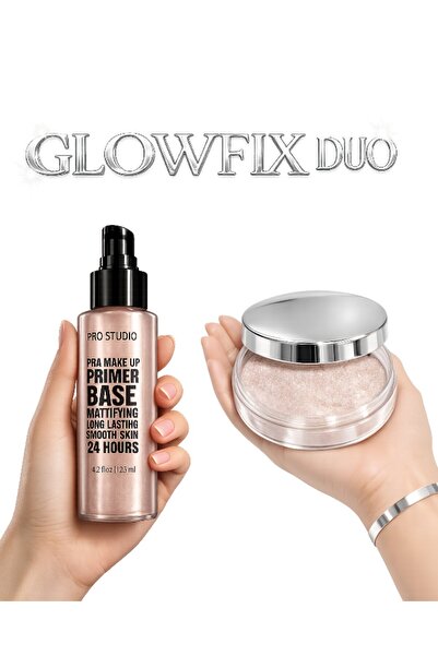 PRO 10 PRO ON GlowFix Duo بودرة أساس لامعة ومسحوق لؤلؤي