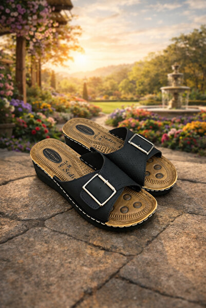 Behtah Kundura New Season Single Buckle Stylish Design Soft Sole Casual Slippers
