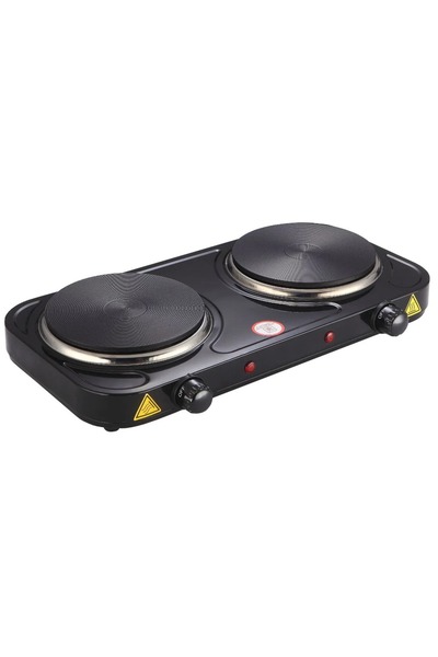 Denx موقد كهربائي مزدوج DX2803، بقوة 2000 واط، سطح طهي محمول من الحديد الزهر،...