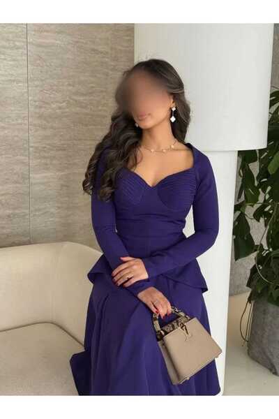 nouf navy blue Barbie midi dress