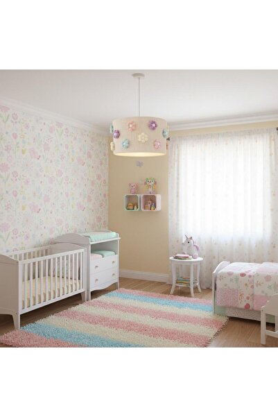 Elizim Home Lighting Makrome papatya renkli sarkıt çocuk avize