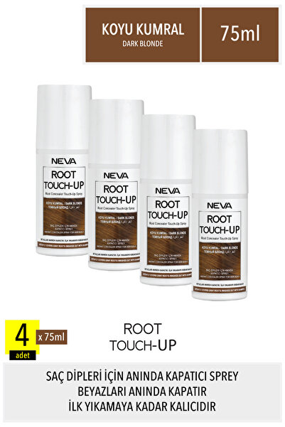 Neva ROOT TOUCH-UP Saç Dipleri İçin Kapatıcı Sprey KOYU KUMRAL 75ml x 4adet