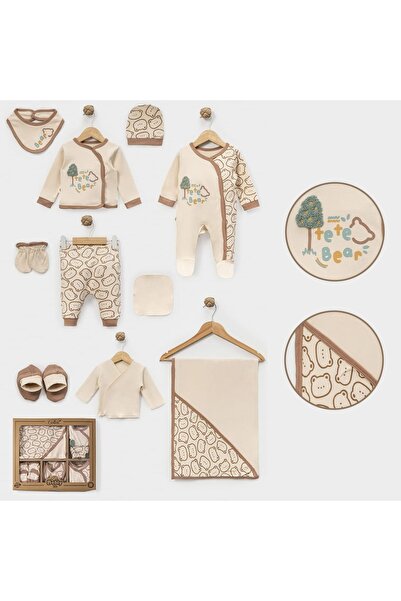 BEBLY Baby Boy Embroidered Combed Cotton 10-Piece Hospital Outfit Set