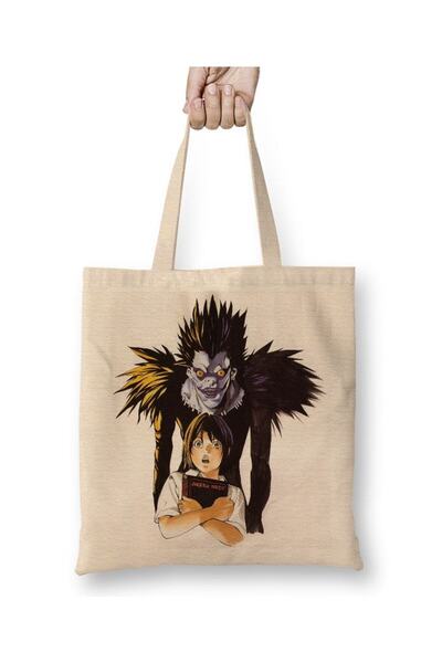 Toyaso Death Note White Tote Bag Long Handle Shopping Bag Beach Bag