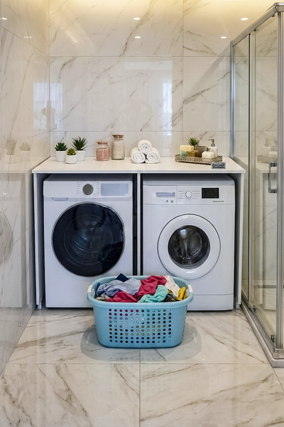 BAGAX Çamaşır Makinesi ve Kurutma Makinesi Dolabı Alt Modül | Yan Yana Üst Ta...