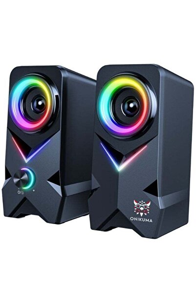 Onikuma L2 2Pcs / Speaker USB RGB Colorful Light HiFi Audio Subwoofer