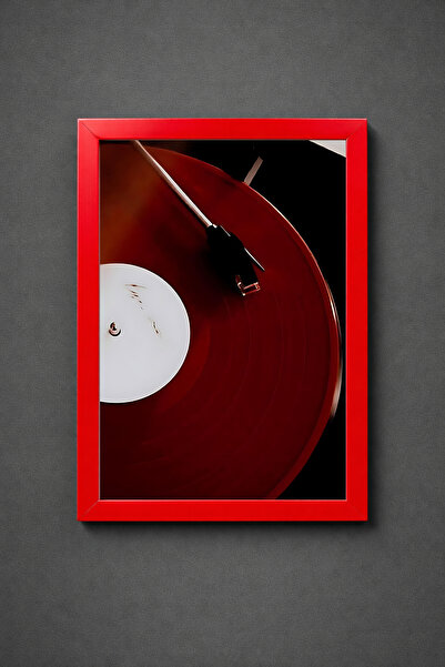 Koi Art Design Kırmızı Çerçeveli Tek Parça Valentine's Day/Sevgililer Günü Te...