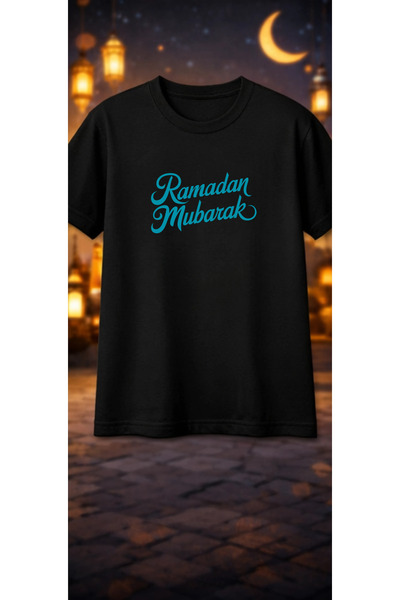 Pink Sky Ramadan Kareem Patterned Unisex Cotton Summer T-Shirt