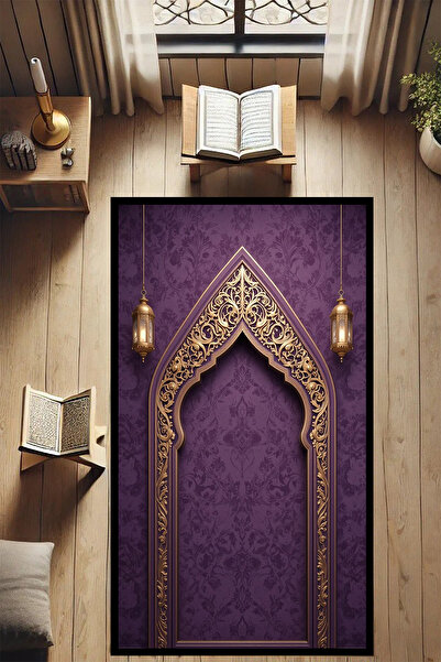 HaLıFoRuM Seccade Namazlık Dekoratif Yumuşak Yüzey Makinede Yıkanabilir Katla...