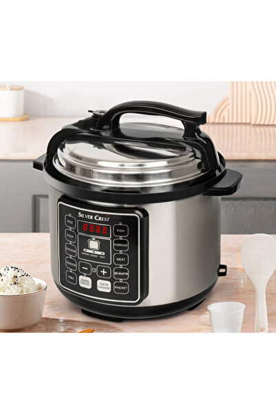 Silver Crest Multifunctional Electric Pressure Cooker, Intelligent Control, D...