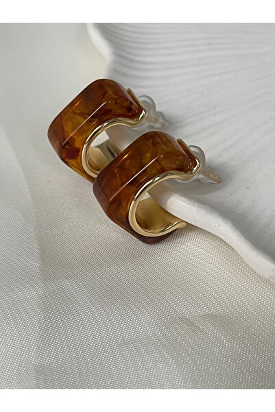 Twinssis Accessories Steel Elegant Brown Square Earrings