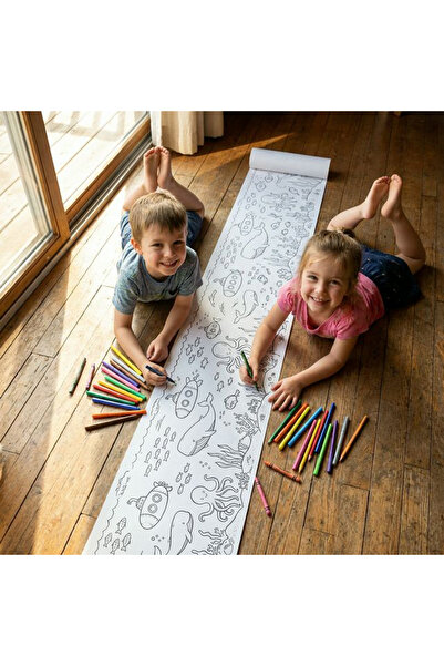 Erzi Dev Rulo Boyama Kitabı Okyanus Macerası 4 Metre 45cm Genişlik