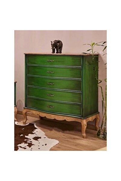 Masifart Barcelona Şifonyer Yeşil Eskitmeli