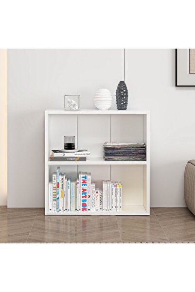 raf Modern Beyaz 2 Raflı Çok Amaçlı Kitaplık & Ünitesi | 60x60x20 cm | Salon ...