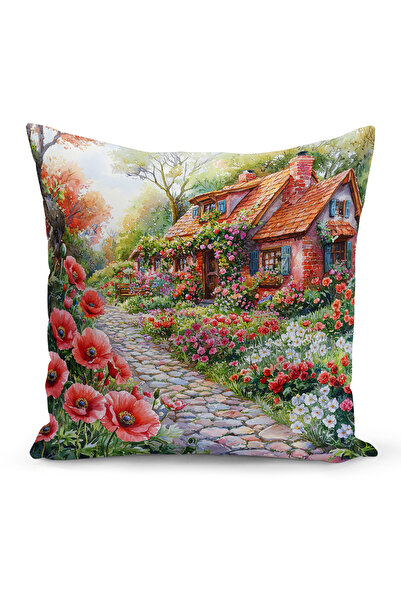 Bertille Home İlkbahar Serisi Çift Tarafı Dijital Baskılı Kırlent Kılıfı (Spr...