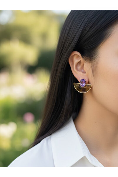 Leerybee أقراط نسائية أنيقة بتصميم هندسي وتفاصيل حجرية، مثالية كهدية