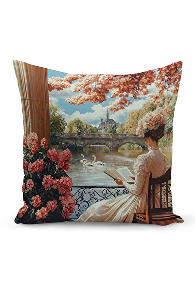 Bertille Home Husă de pernă cu imprimare digitală pe două fețe, seria Spring ...