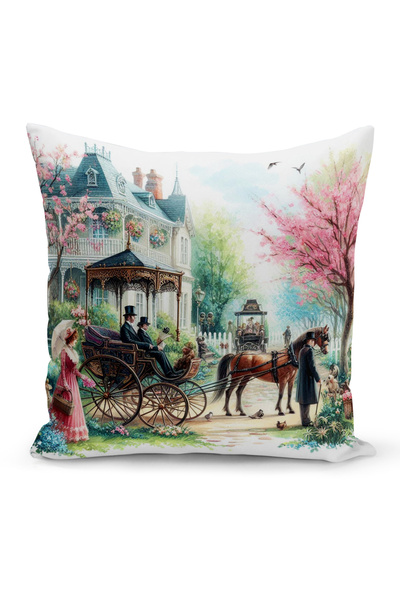 Bertille Home Husă de pernă cu imprimare digitală pe două fețe, seria Spring ...