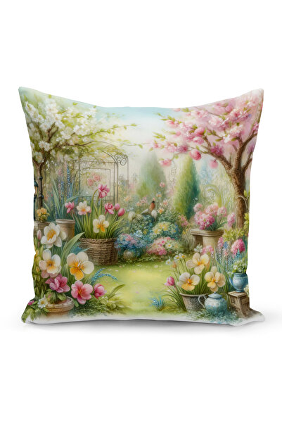 Bertille Home Husă de pernă cu imprimare digitală pe două fețe, seria Spring ...
