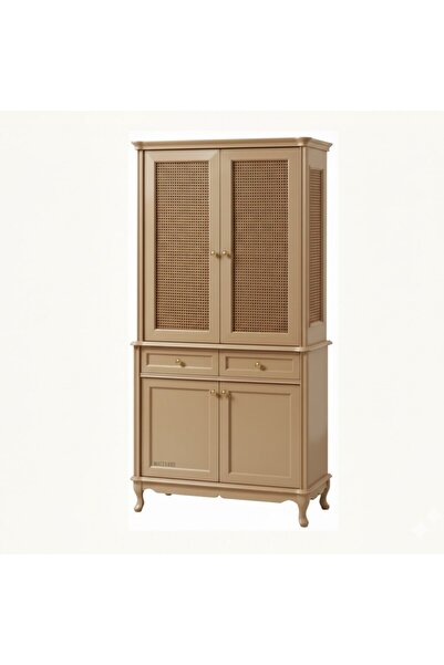 Masifart Mint Hasırlı Lükens Vitrin