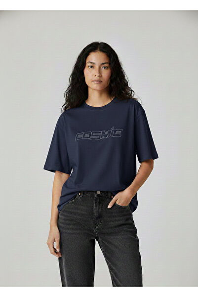 Mayer Butik Unisex Men/Women Cosmic Stone Printed Oversize Cotton Crew Neck T...