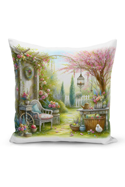 Bertille Home Husă de pernă cu imprimare digitală pe două fețe, seria Spring ...