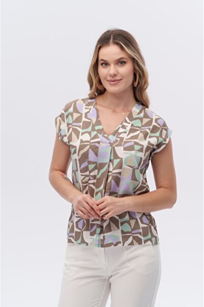 CNL Collection KADIN GEOMETRİK DESENLİ BLUZ
