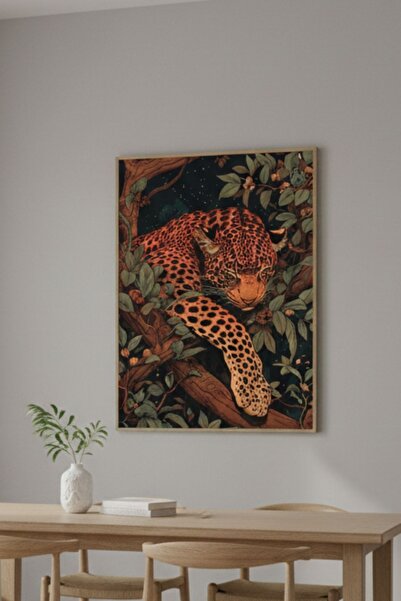 Bolvyra Leopar Poster | Vahşi Doğa & Hayvan Temalı Sanatsal Duvar Posteri | V...