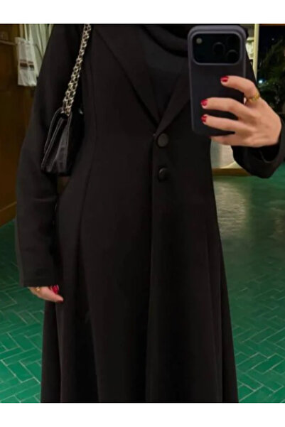 Abay-ti عباية بليزر فاخرة بتصميم عصري، مزوّدة بطقطق عدد 2 في المنتصف لثبات أن...