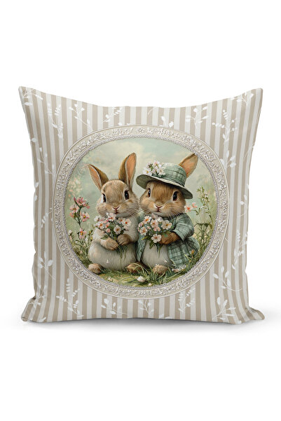 Bertille Home Husă de pernă cu imprimare digitală pe două fețe, seria Spring ...