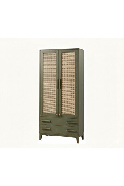 Masifart Amarens Hasırlı Konik Çekmeceli Kitaplık