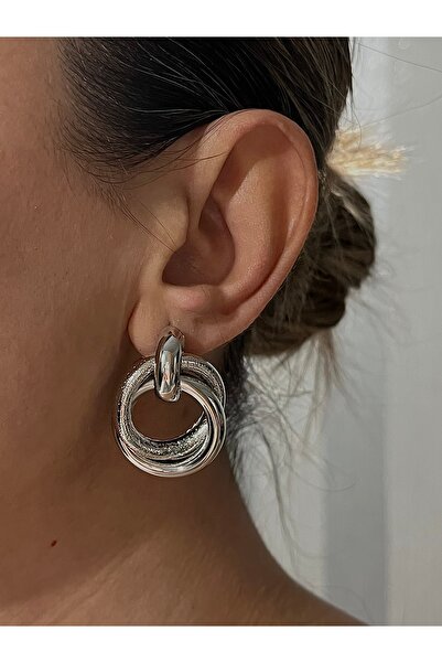 Twinssis Accessories Pinterest Model Interlocking Hoop Earrings