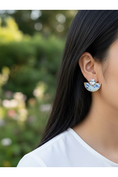 Leerybee أقراط نسائية أنيقة بتصميم هندسي وتفاصيل حجرية، مثالية كهدية