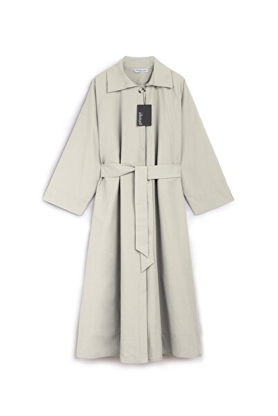 praye Mevlana Full Length Trench Cream