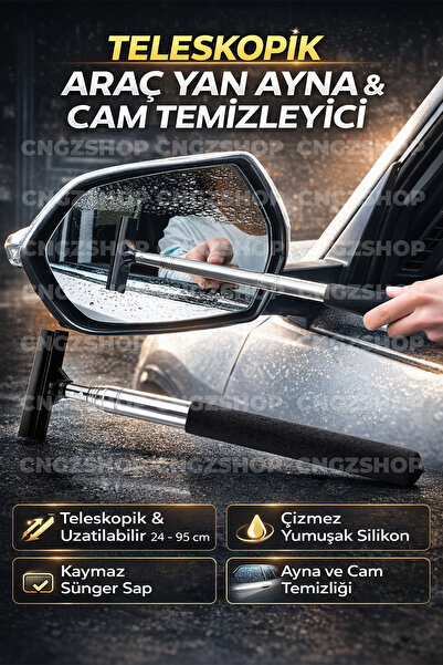 CNGZSHOP Uzayabilir 1 Metre Teleskopik Araba Cam Sileceği | Yan Dikiz Aynası ...