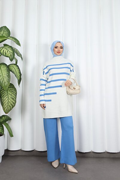 NİSUM MODA Stripe Detailed Knitwear Set