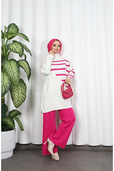 NİSUM MODA Stripe Detailed Knitwear Set