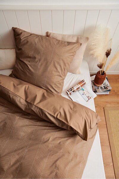 Tchibo طقم لحاف فاخر مفرد 80 × 80 بوصة / 155 × 220 سم، بني