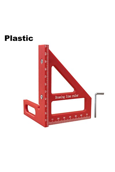 Choice Plastic-MM Red Carpenter Square -Woodworking Square Protractor Aluminu...