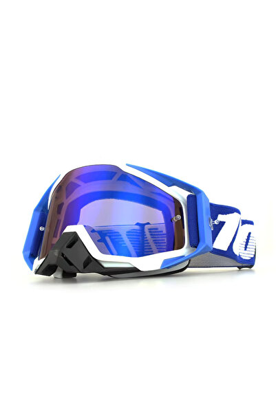 FIXATO Moto ATV / Enduro / Cross Glasses, FIXATO, Blue Lens, Blue with White ...