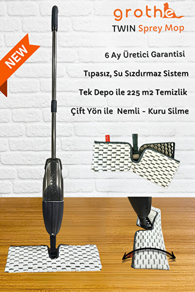 ozbience Çift Taraflı Bezli Püskürtmeli Mop, Su Hazneli, Garantili, Tıpasız S...